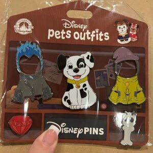 Disney Character Pin Set with Red and Green Accents